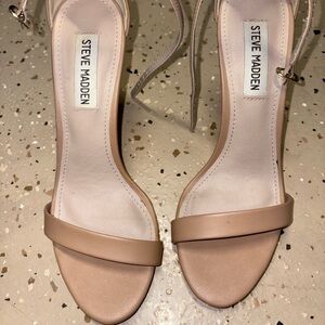 Steve Madden Blush Nude Leather Ankle-Strap Heels